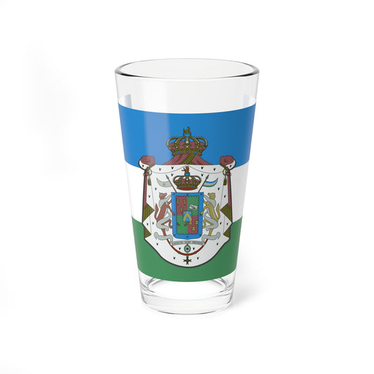 Flag of the Kingdom of Araucanía and Patagonia with coats of arms (Argentina) Pint Glass 16oz