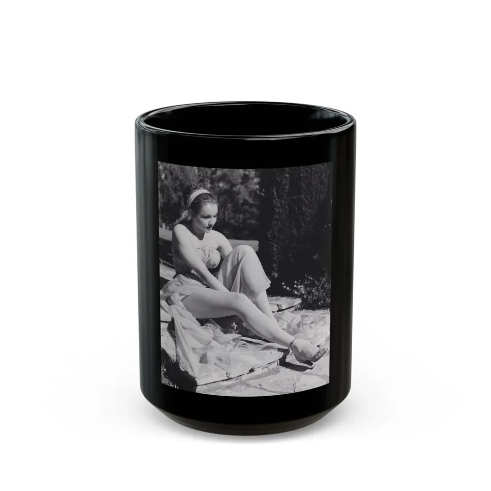 Julie Newmar #195 (Vintage Female Icon) Black Coffee Mug-15oz-Go Mug Yourself