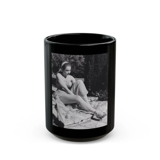 Julie Newmar #195 (Vintage Female Icon) Black Coffee Mug-15oz-Go Mug Yourself