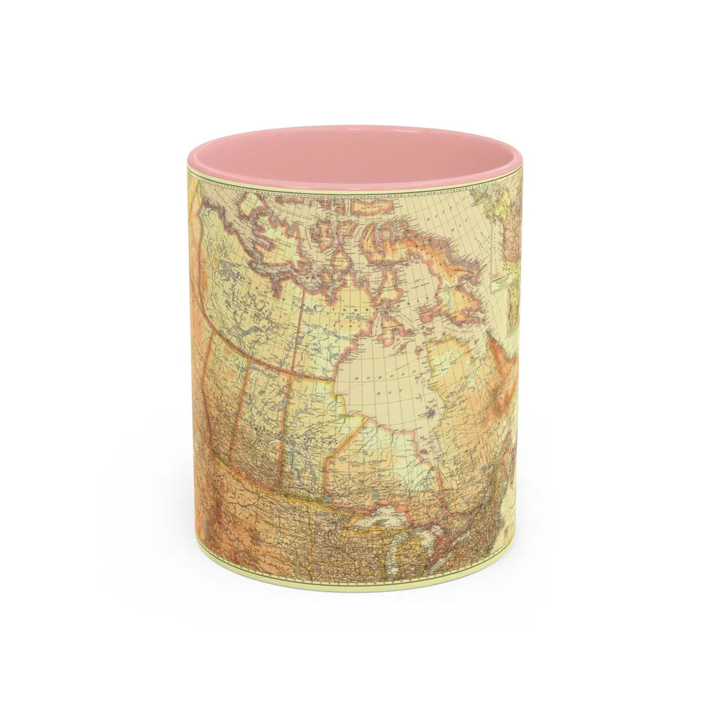 Canada (1936) (Map) Accent Coffee Mug-11oz-Pink-Go Mug Yourself