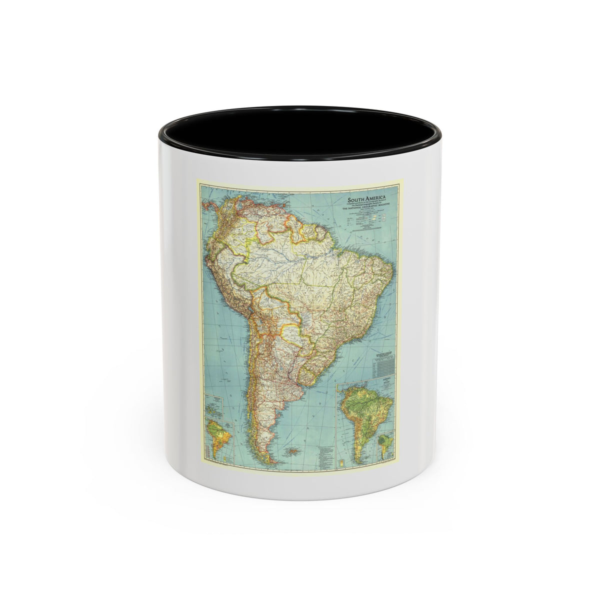South America (1942) (Map) Accent Coffee Mug