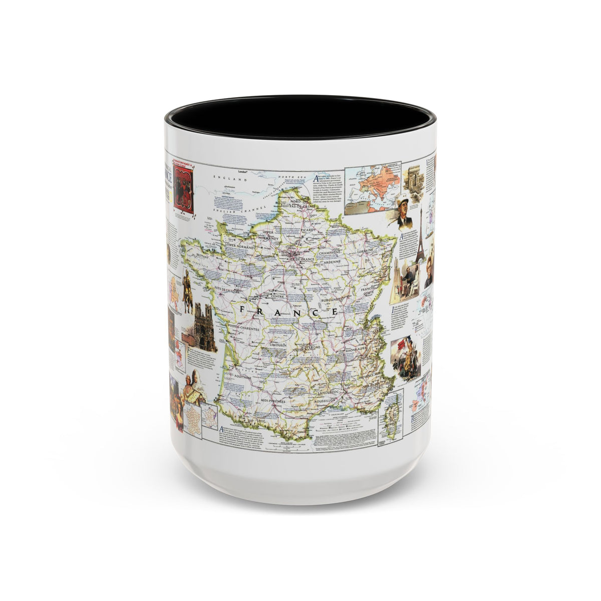 France- - Historical Evolution of a Nation (1989) (Map) Accent Coffee Mug