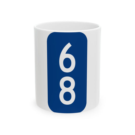 Warren County 68 NY tab (New York) (Road Sign) White Coffee Mug