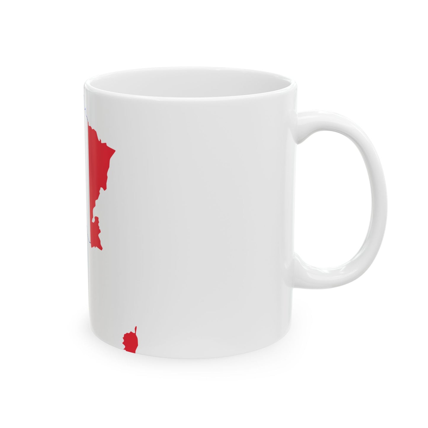 Flag-map of France without Britanny Normandie and Occitania (France) White Coffee Mug