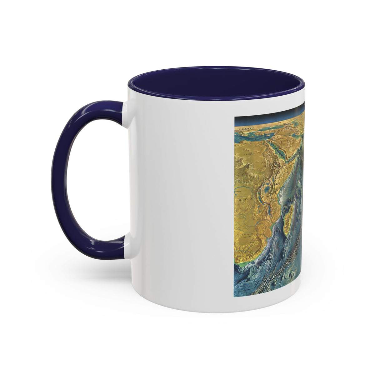 Indian Ocean Floor (1967) (Map) Accent Coffee Mug