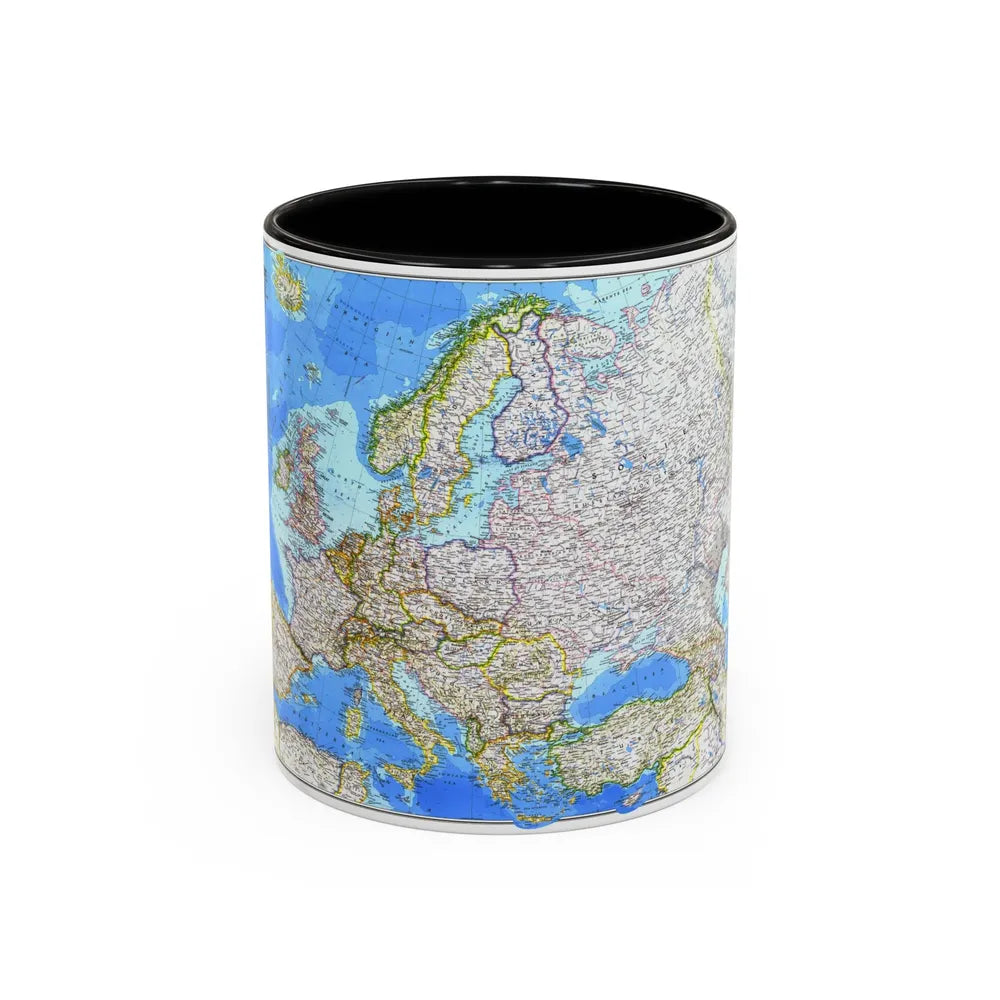 Europe (1983) (Map) Accent Coffee Mug-11oz-Black-Go Mug Yourself