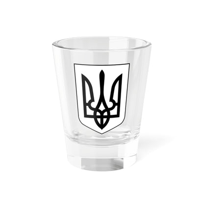 Lesser Coat of Arms of Ukraine bw (Ukraine) (Coat of Arms) Shot Glass 1.5oz