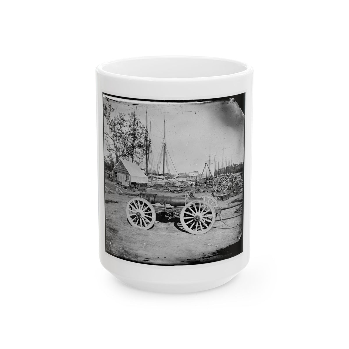 Broadway Landing, Appomattox River, Virginia. Park Of Artillery (U.S. Civil War) White Coffee Mug