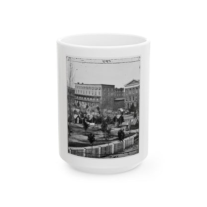 Atlanta, Ga. Trout House, Masonic Hall, And Federal Encampment On Decatur Street (U.S. Civil War) White Coffee Mug