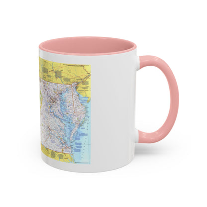USA - Mid-Atlantic States 1 (1976) (Map) Accent Coffee Mug