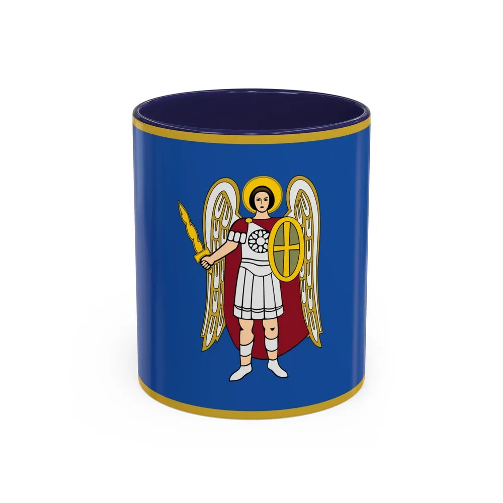 Flag of Kyiv Ukraine - Accent Coffee Mug-11oz-Navy-Go Mug Yourself