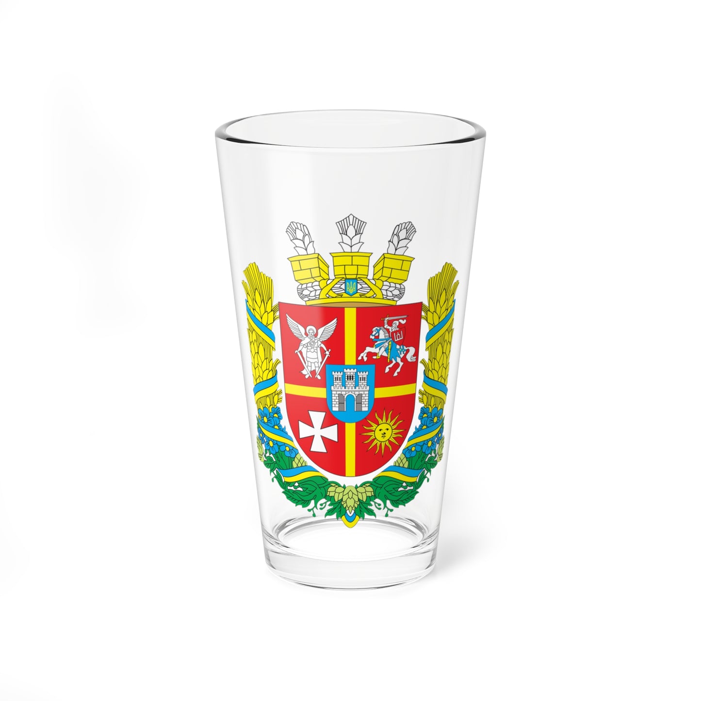 Coat of Arms of Zhytomyr Oblast (Ukraine) (Coat of Arms) Pint Glass 16oz