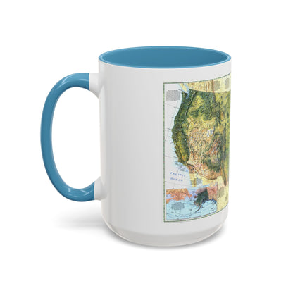 USA - The Physical Landscape (1996) (Map) Accent Coffee Mug