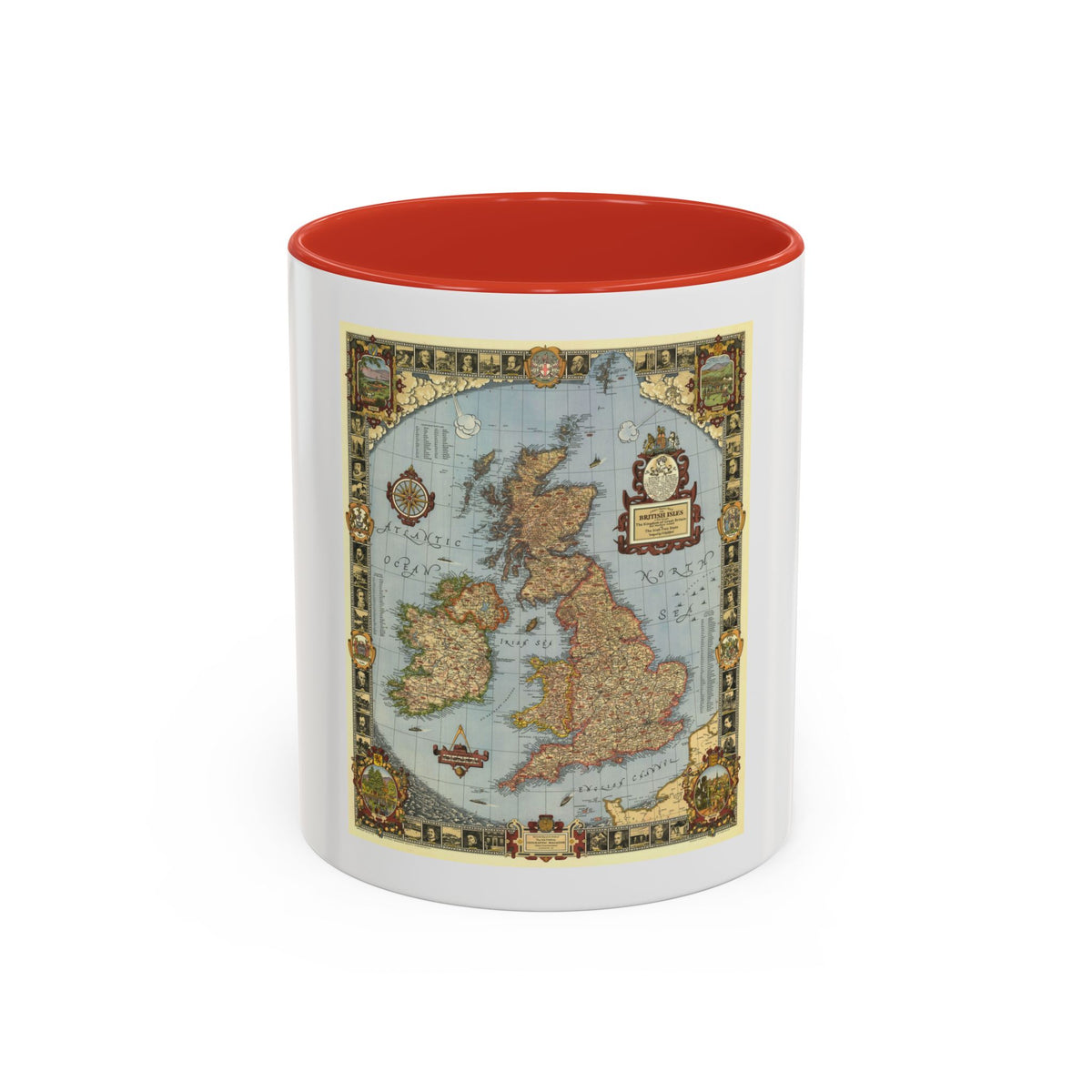 Great Britain - A Modern Pilgrim's Map (1937) (Map) Accent Coffee Mug