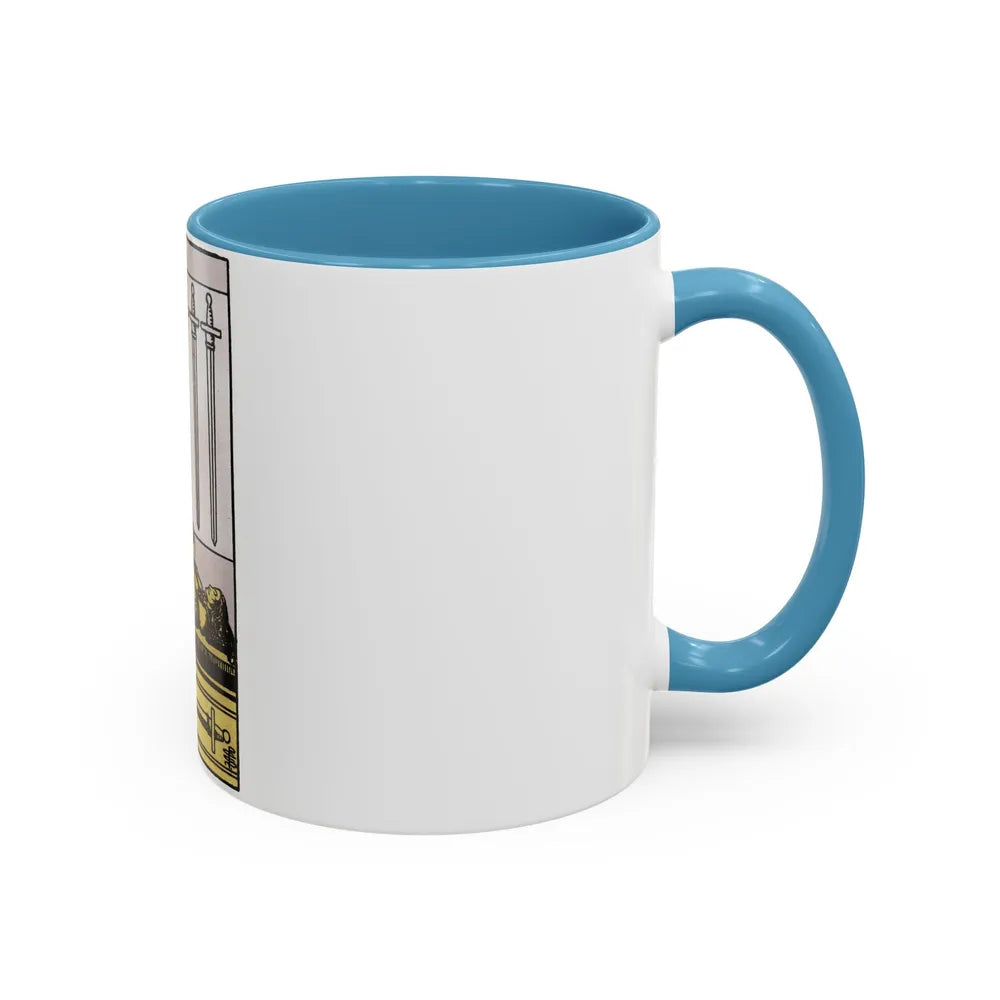 The 4 of Swords (Tarot Card) Accent Coffee Mug-Go Mug Yourself