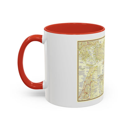 Middle East - Lands of the Bible Today (1956) (Map) Accent Coffee Mug