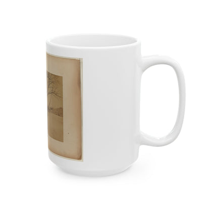 Bird's Eye View Of Bull Run Bridge, Looking Up Stream (U.S. Civil War) White Coffee Mug
