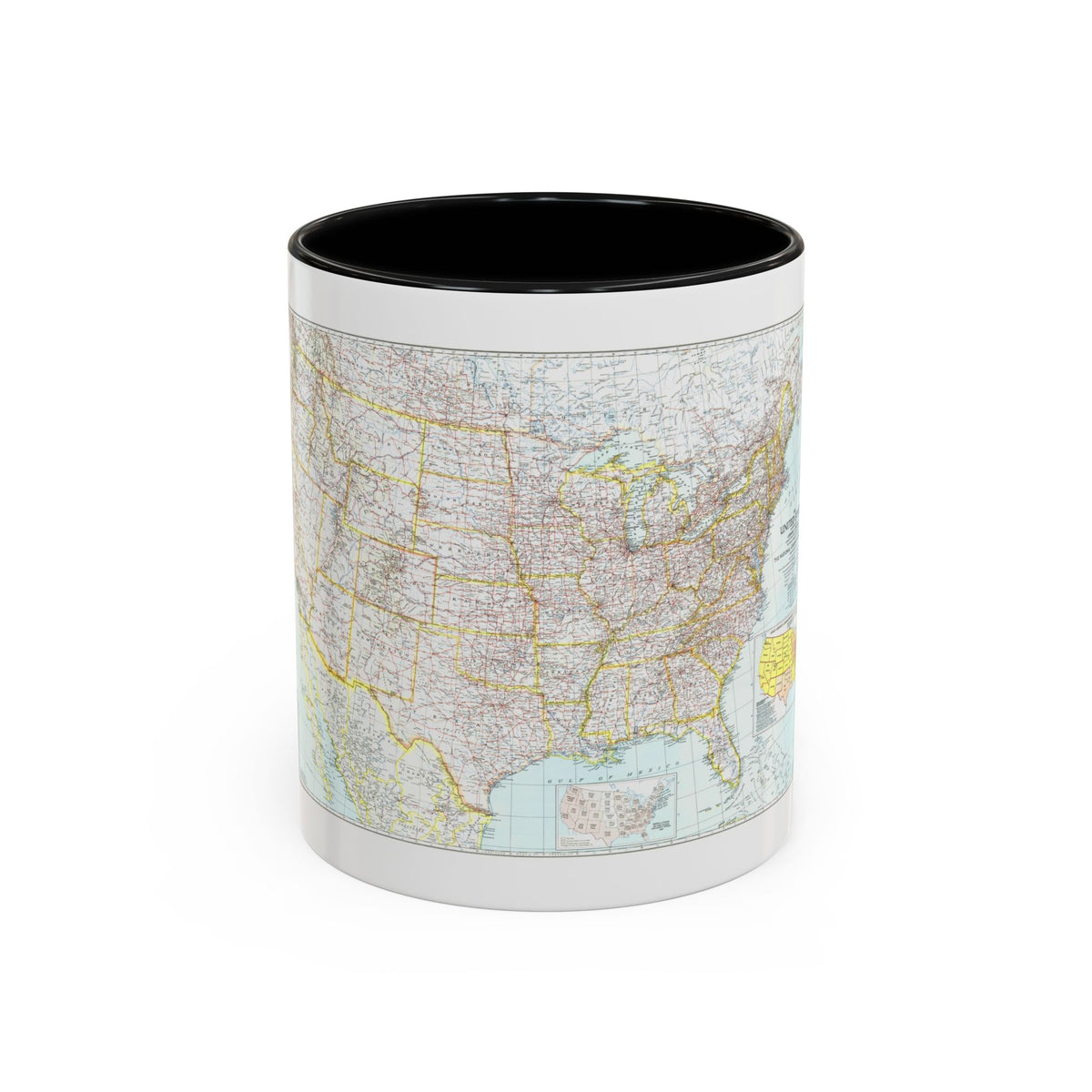 USA - The United States (1940) (Map) Accent Coffee Mug