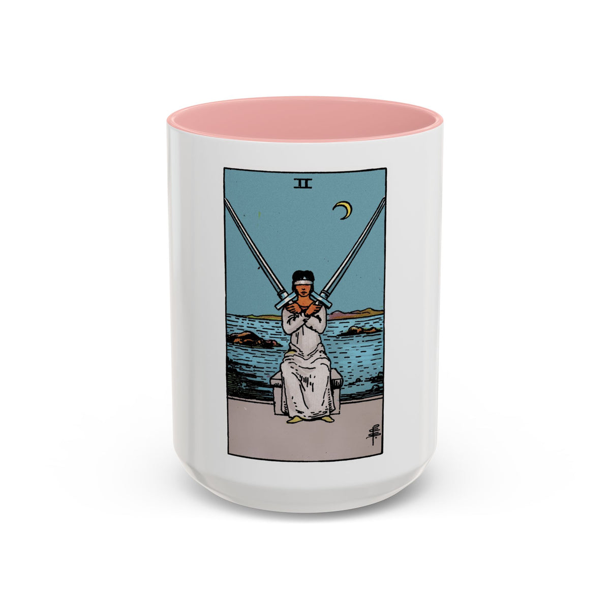 The 2 of Swords (Tarot Card) Accent Coffee Mug