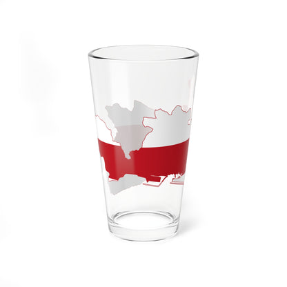 Flag map of Genoa (Italy) Pint Glass 16oz