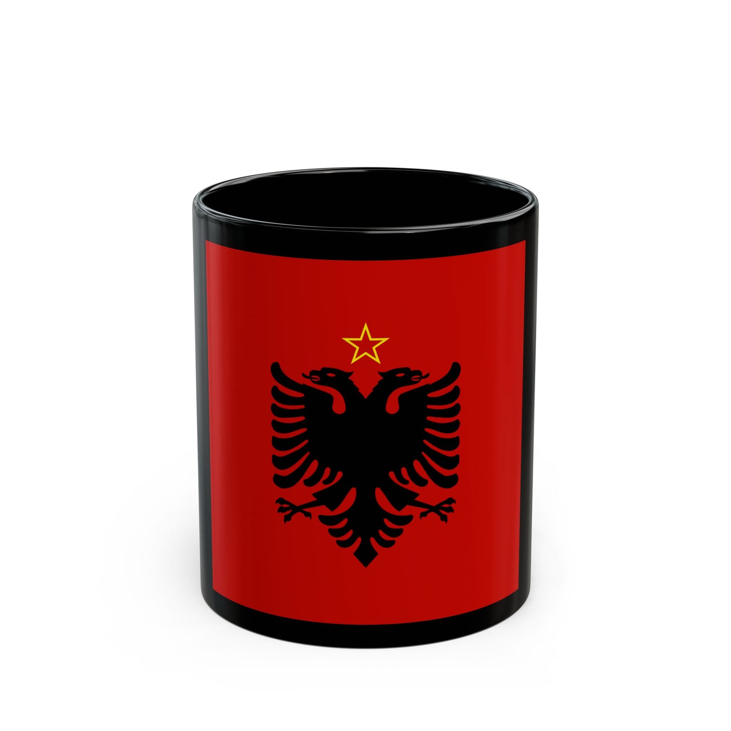 Presidential flag of Albania 1946 to 1992 - Black Coffee Mug-11oz-Go Mug Yourself