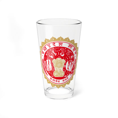 Emblem of Madhya Pradesh (India) (Coat of Arms) Pint Glass 16oz