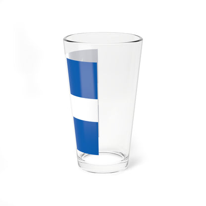 Greek Royal Navy Vice Admirals rank flag 1914 pattern (Greece) Pint Glass 16oz