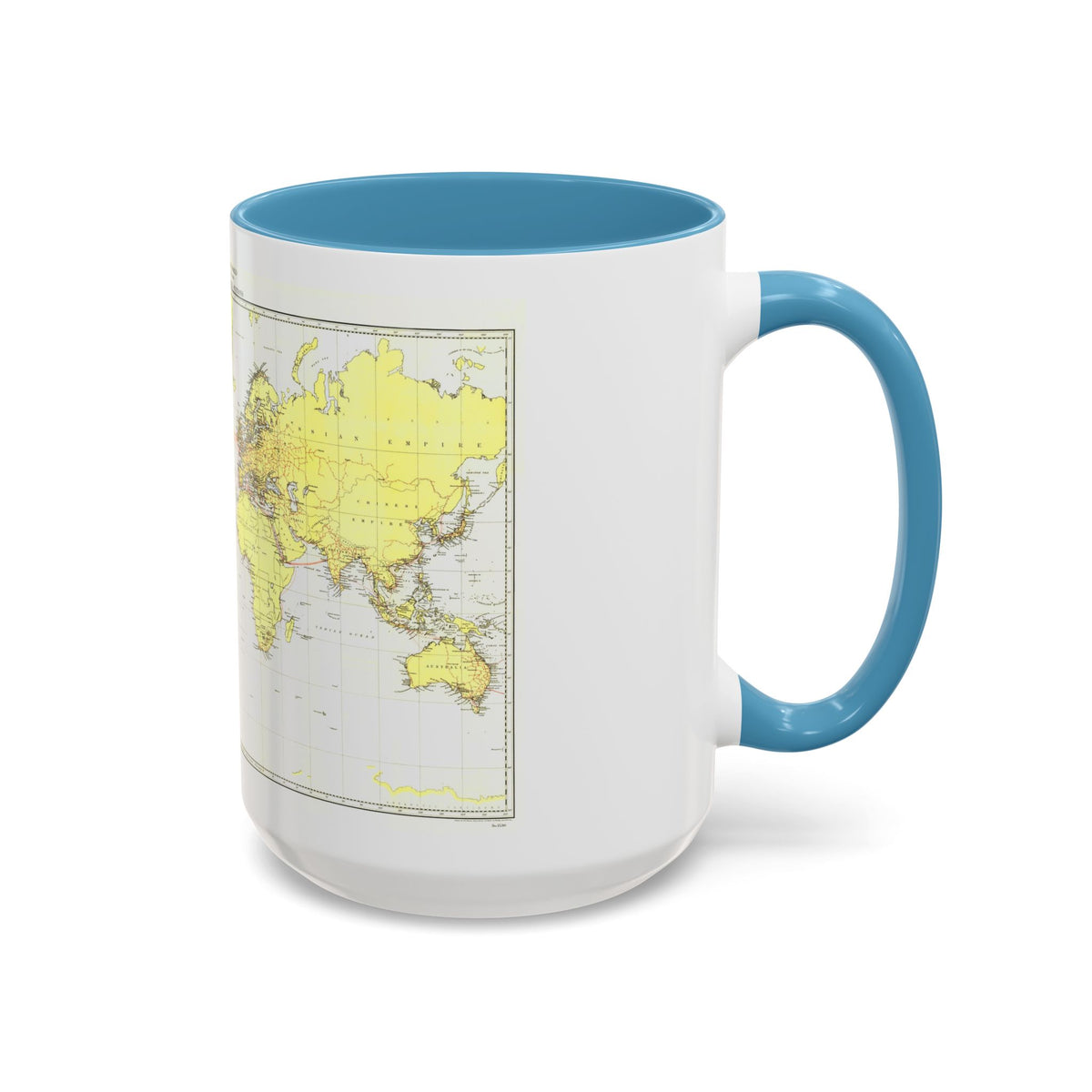 Submarine Cables of the World (1896) (Map) Accent Coffee Mug
