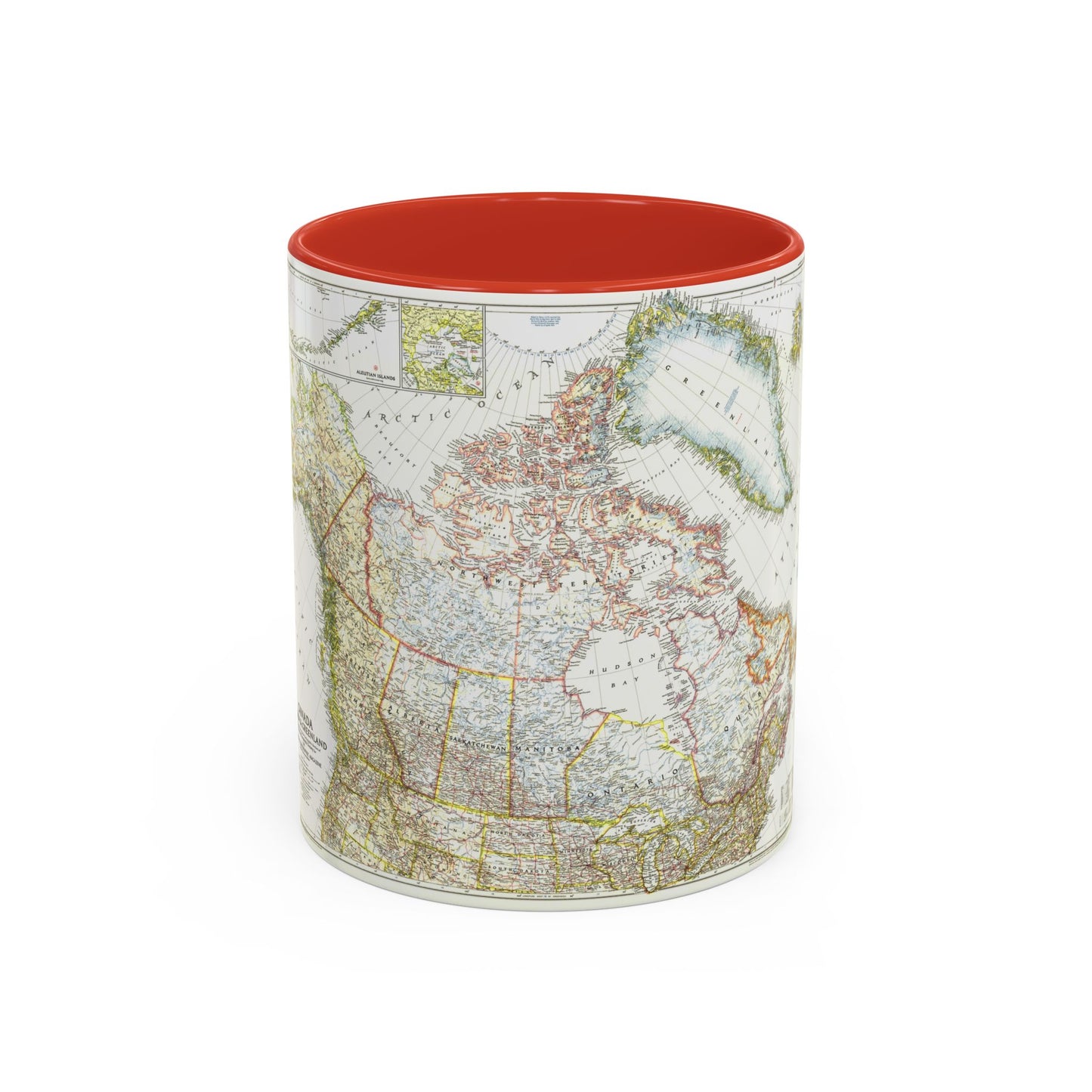 North America - Canada, Alaska, Greenland (1947) (Map) Accent Coffee Mug