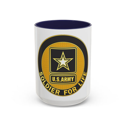 Soldier for Life Lapel Button (U.S. Army) Accent Coffee Mug