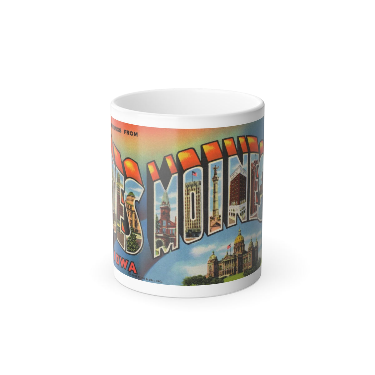 Greetings from Des Moines (Greeting Postcards) Color Changing Mug 11oz