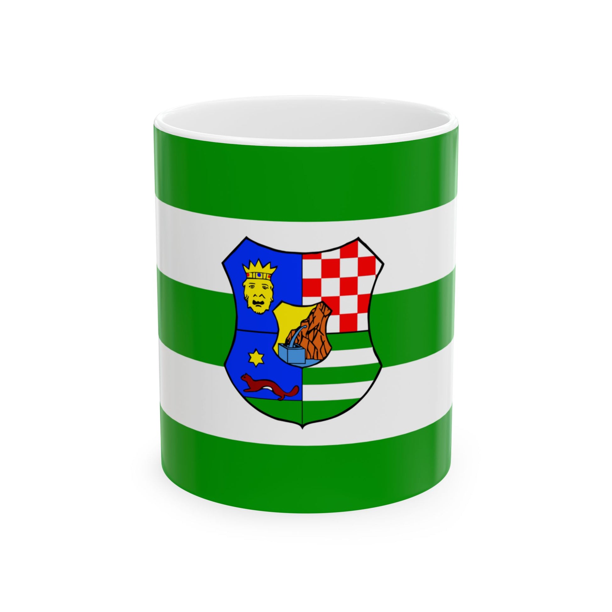 Flag of Zagreb County Croatia - White Coffee Mug-11oz-Go Mug Yourself