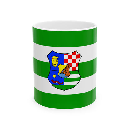 Flag of Zagreb County Croatia - White Coffee Mug