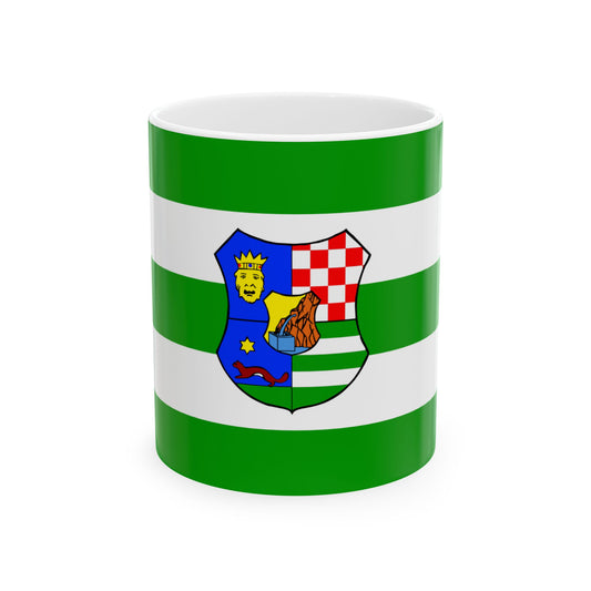 Flag of Zagreb County Croatia - White Coffee Mug