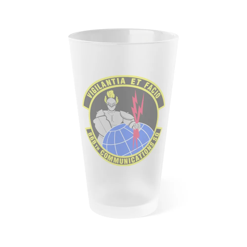 868th Communications Squadron (U.S. Air Force) Frosted Pint Glass 16oz-16oz-Frosted-Go Mug Yourself