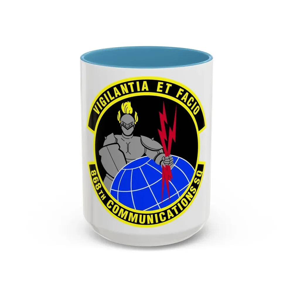 868th Communications Squadron (U.S. Air Force) Accent Coffee Mug 15oz Light Blue - Go Mug Yourself