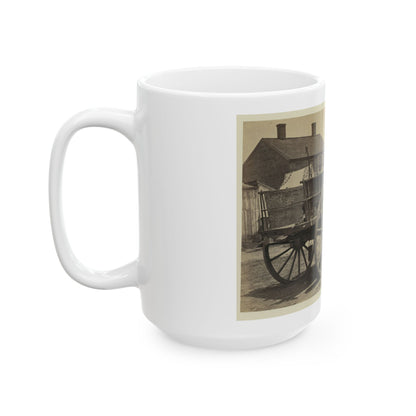 Supply Wagon, Probably In A Civil War Military Facility (U.S. Civil War) White Coffee Mug