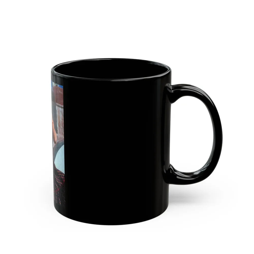 Katharine Ross #113 (Vintage Female Icon) Black Coffee Mug-Go Mug Yourself