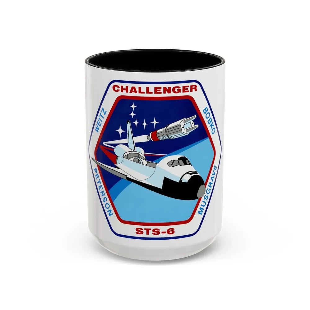 STS 6 (NASA) Accent Coffee Mug-15oz-Black-Go Mug Yourself