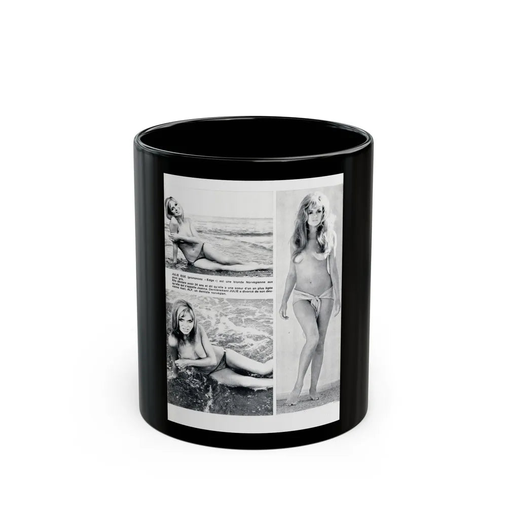 Julie Ege #199 (Vintage Female Icon) Black Coffee Mug-11oz-Go Mug Yourself