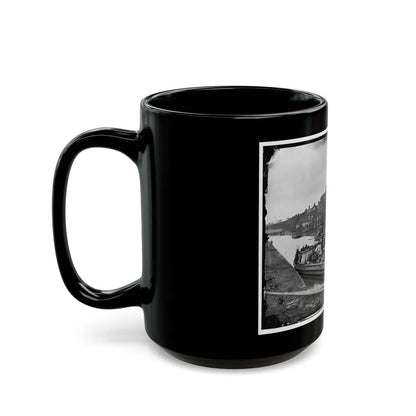 Richmond, Va. Barges With African Americans On The Canal; Ruined Buildings Beyond (U.S. Civil War) Black Coffee Mug-Go Mug Yourself