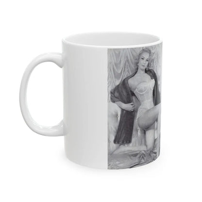 Norma Sykes #136 - 66 PHOTOGRAPHS OF Sabrina U.K. Pocket Mag. Front Cover Pages 2 & 3 (Vintage Female Icon) White Coffee Mug-Go Mug Yourself