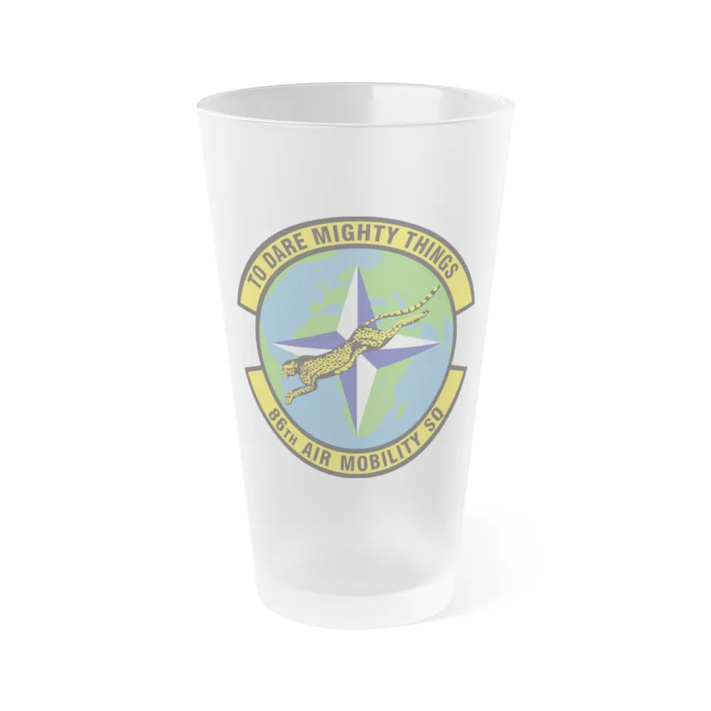 86th Air Mobility Squadron (U.S. Air Force) Frosted Pint Glass 16oz-Go Mug Yourself