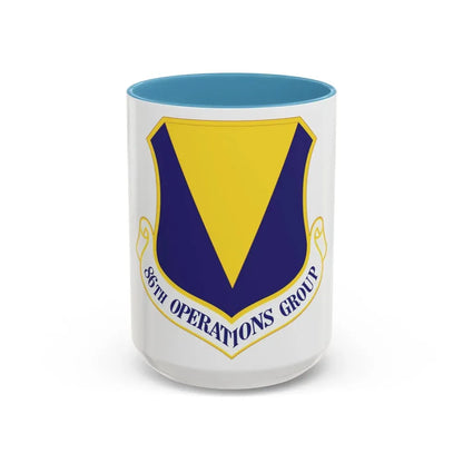 86th Operations Group (U.S. Air Force) Accent Coffee Mug 15oz Light Blue - Go Mug Yourself