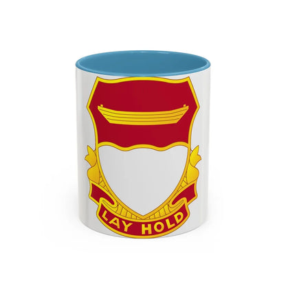 87 Engineer Battalion (U.S. Army) Accent Coffee Mug-11oz-Light Blue-Go Mug Yourself