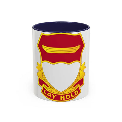 87 Engineer Battalion (U.S. Army) Accent Coffee Mug-11oz-Navy-Go Mug Yourself