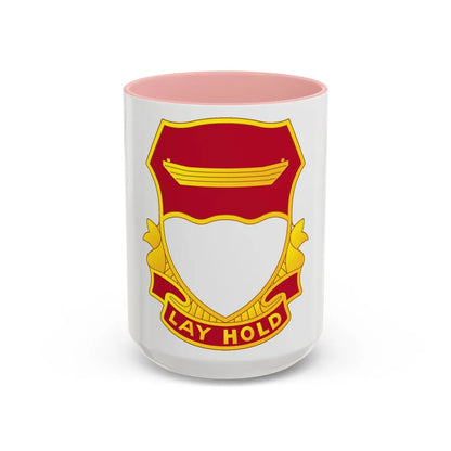 87 Engineer Battalion (U.S. Army) Accent Coffee Mug-15oz-Pink-Go Mug Yourself