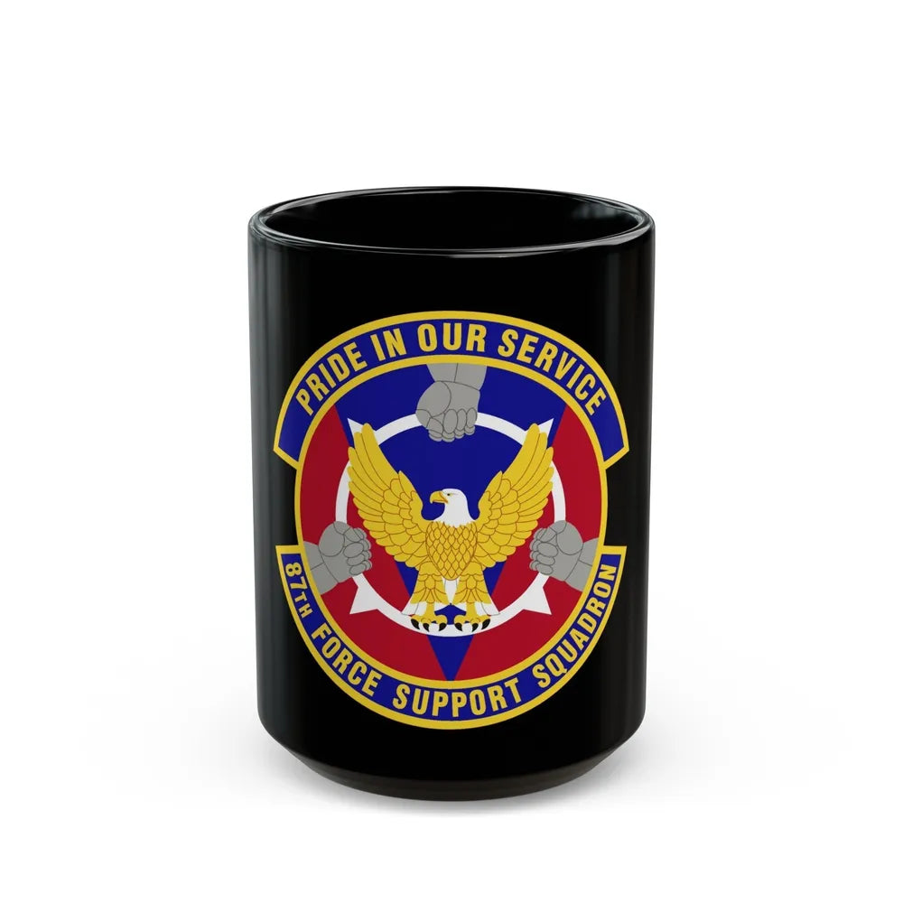 87 Force Support Squadron AMC (U.S. Air Force) Black Coffee Mug-15oz-Go Mug Yourself