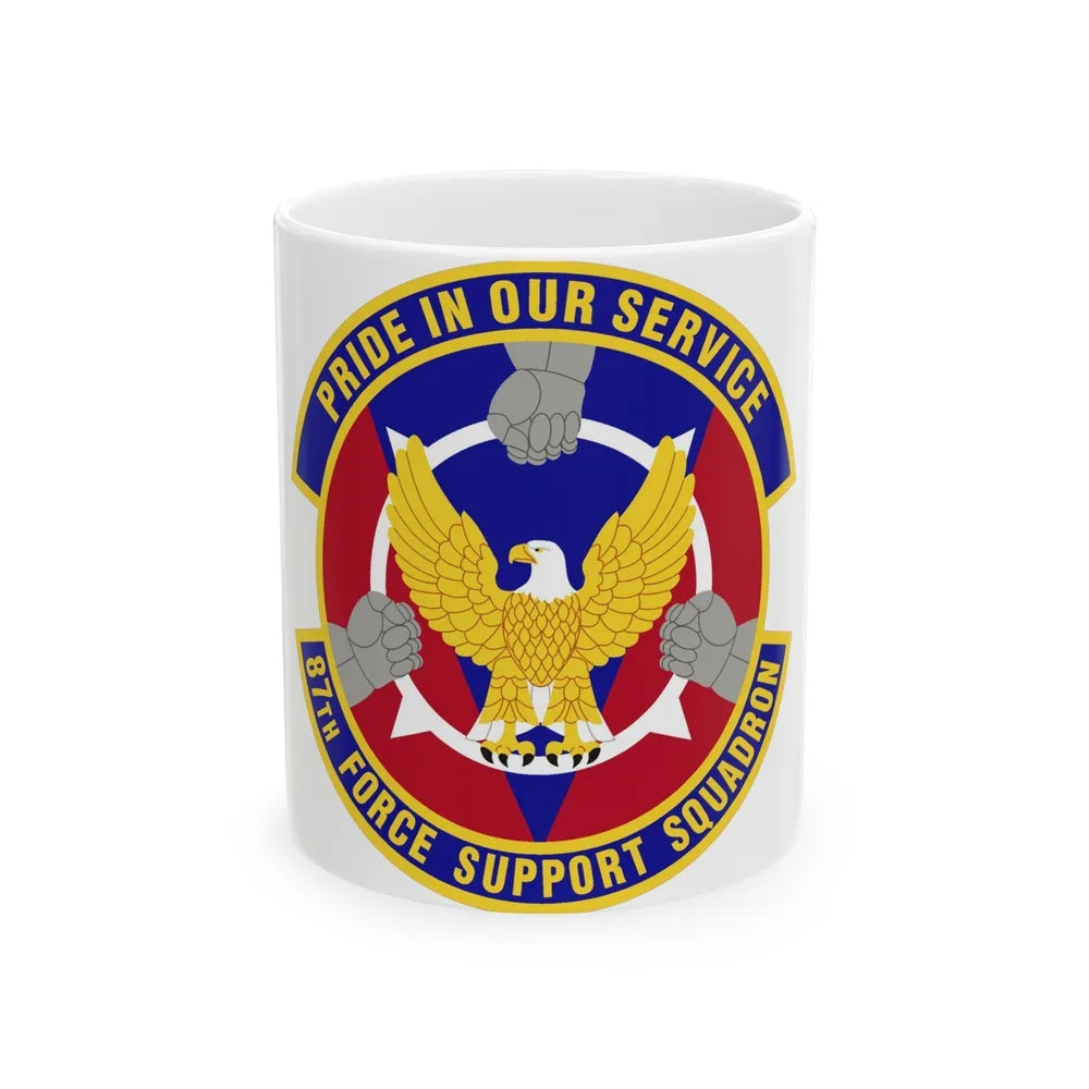 87 Force Support Squadron AMC (U.S. Air Force) White Coffee Mug-11oz-Go Mug Yourself