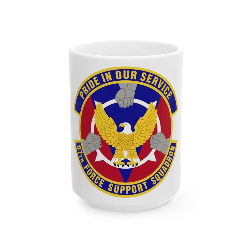 87 Force Support Squadron AMC (U.S. Air Force) White Coffee Mug-15oz-Go Mug Yourself